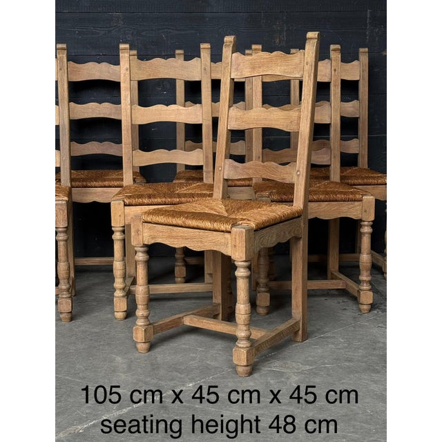 Oak Farmhouse Dining Chairs, 1925, Set of 8 For Sale - Image 13 of 18