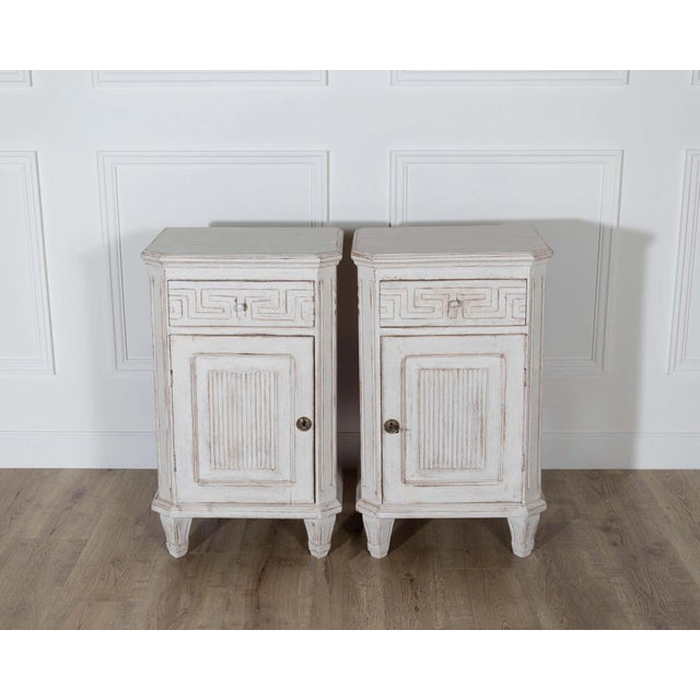 19th Century Pair of Swedish Neoclassical Painted Nightstands, circa 1880 For Sale - Image 5 of 13
