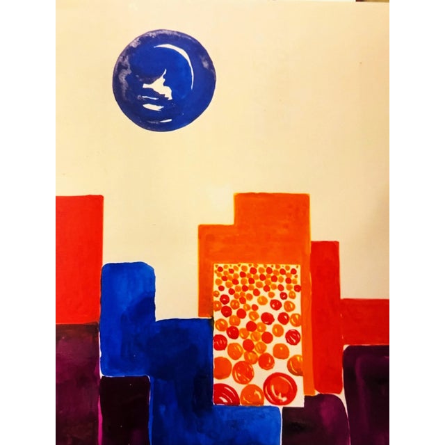 Late 20th Century Set of Three Limited-Edition Late 20th-Century Modern Giclée Signed Prints of City Buildings Under Moon For Sale - Image 5 of 9