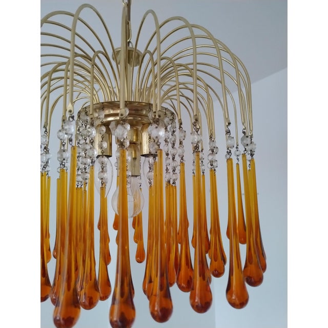 Murano Glass Teardrop Chandelier attributed to Paolo Venini, 1960s For Sale - Image 9 of 18
