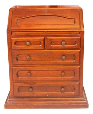Drop-Front Desk in Wood with Drawers