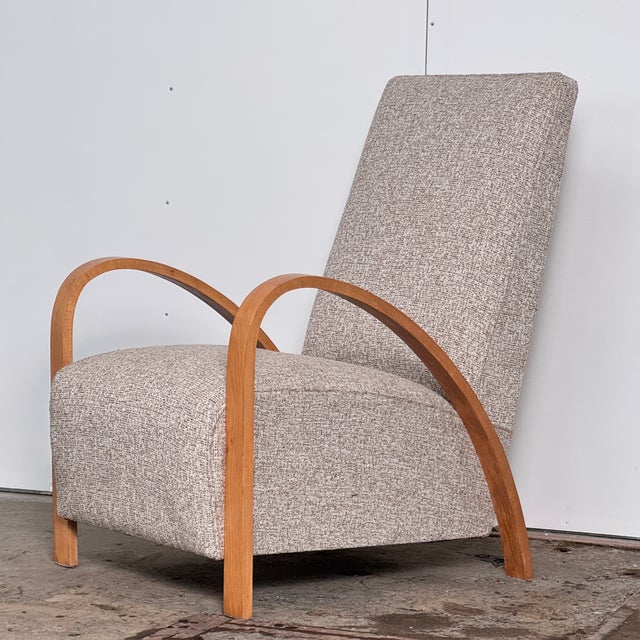 French Art Deco Armchair with High Backrest, 1930s For Sale - Image 11 of 11