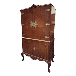 Cocktail Cabinet in Burr Walnut For Sale