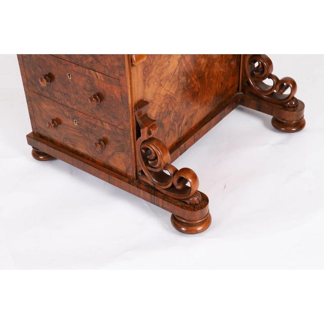 Antique 19th Century Victorian Burr Walnut Pop Up Davenport Desk, 1860s For Sale - Image 18 of 18