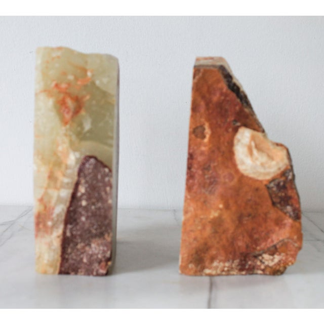 Vintage Onyx Natural Stone Bookends - A Pair For Sale In Milwaukee - Image 6 of 14