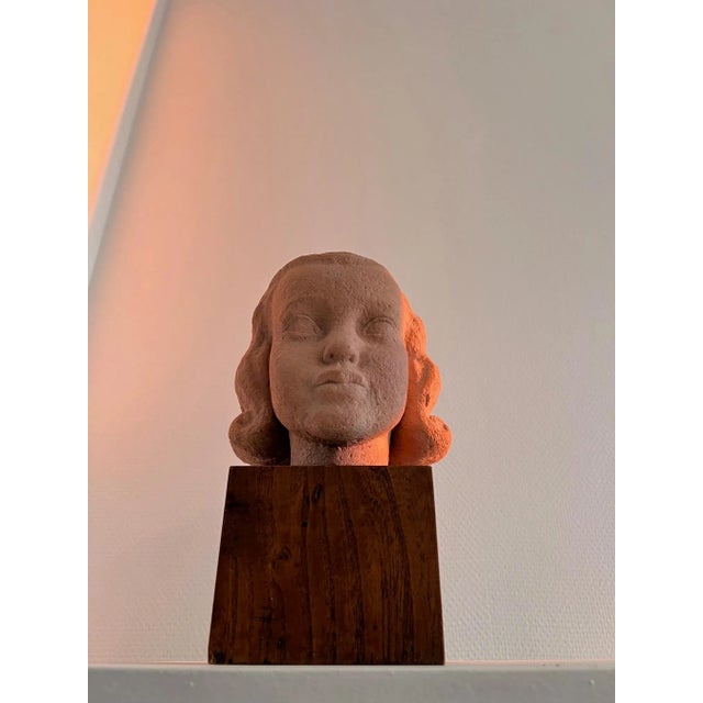Albert André Aebly, Portrait of a Young Girl, 1940s, Ceramic For Sale - Image 4 of 7