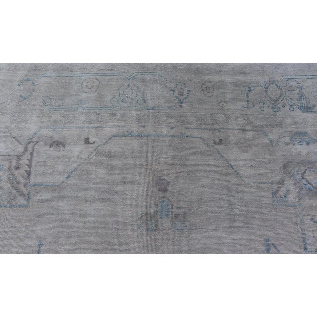 Blue Medallion Turkish Oushak Rug by Keivan Woven Arts 10' X 13'3 For Sale - Image 4 of 12