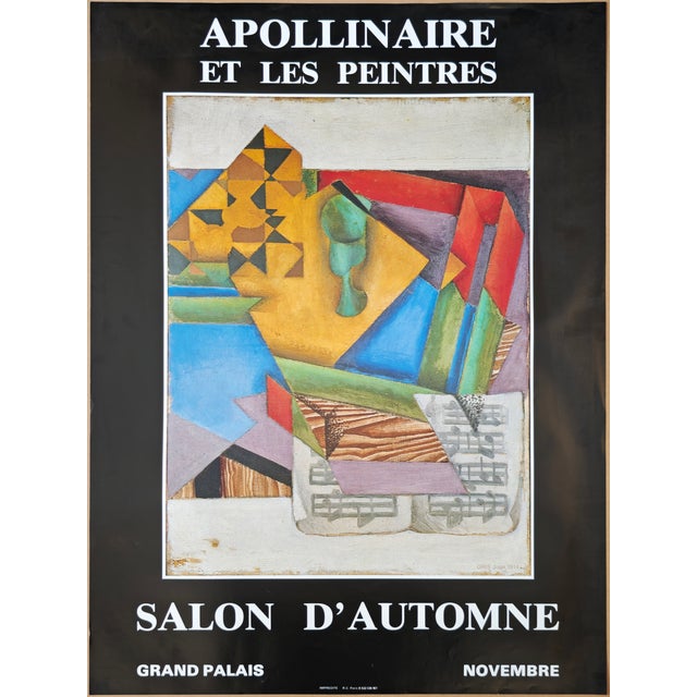 Original The Sheet of Music Poster for the Exhibition at the Grand Palais by Juan Gris, 1980 For Sale