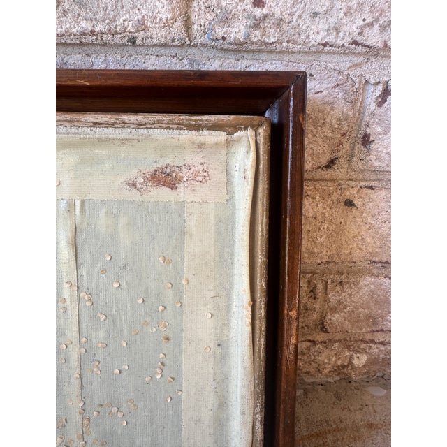 Baby Blue Vintage Textured Art in Original Frame For Sale - Image 8 of 18
