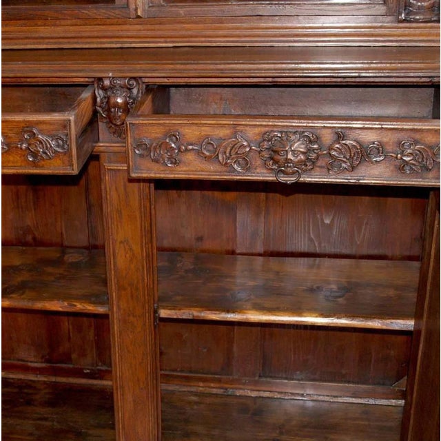 16th-Century Ligurian Carved Oak & Chestnut Credenza For Sale - Image 3 of 10