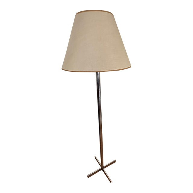 Vintage 1960's Mid Century Modern Chrome Floor Lamp For Sale