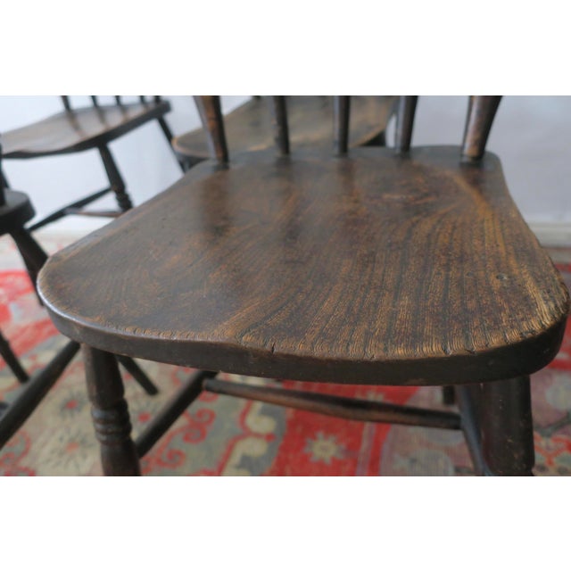 Rustic Antique 19th Century Oak Farmhouse Dining Chairs, Set of 4 For Sale - Image 3 of 14