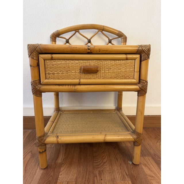 French Rattan Bedside Tables, 1960s, Set of 2 For Sale - Image 6 of 10