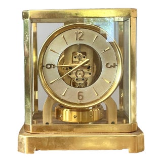 Vintage Swiss LeCoultere Brass Clock For Sale