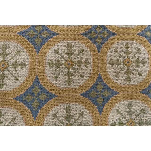 Textile Doris Leslie Blau Antique Floral Soft Beige Needlework Rug - c. 1940 Portuguese For Sale - Image 7 of 8