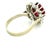 Ruby Red Vintage Pink Tourmaline Diamond Cluster Ring 14k White Gold 4.65 Ct, Size 8 For Sale - Image 8 of 14