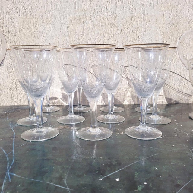 Large 20th Century Glasses and Carafes, Italy, Set of 13 For Sale - Image 16 of 18