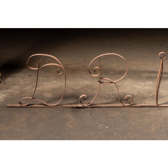 Vintage "Drive In" Wrought Iron Storefront Sign For Sale - Image 4 of 6