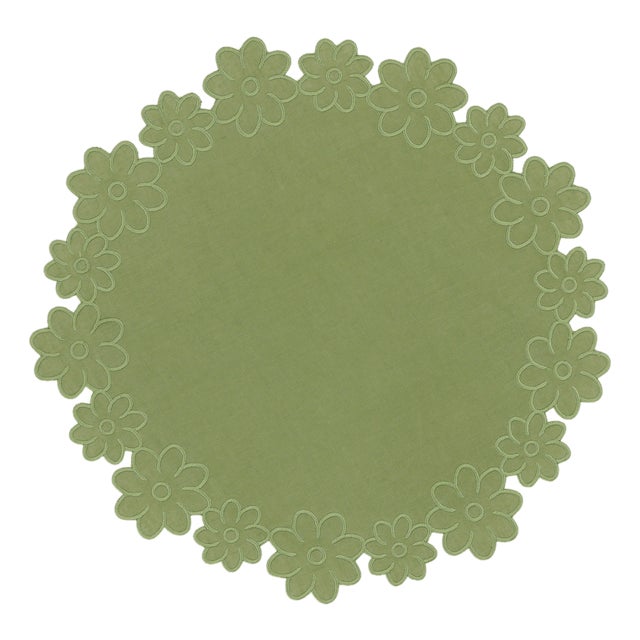 Floral Border Linen Placemat For Sale