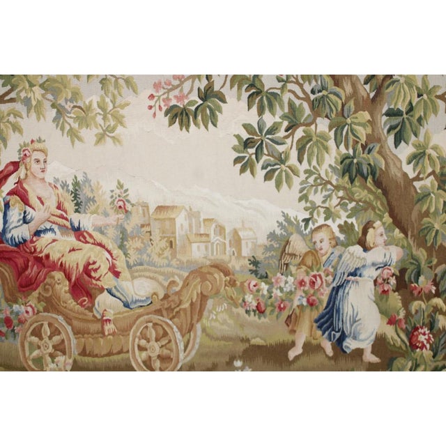 Exquisite woven French Tapestry depicting chariot scene. Acquired from estate auction of Woodruff family in Atlanta.