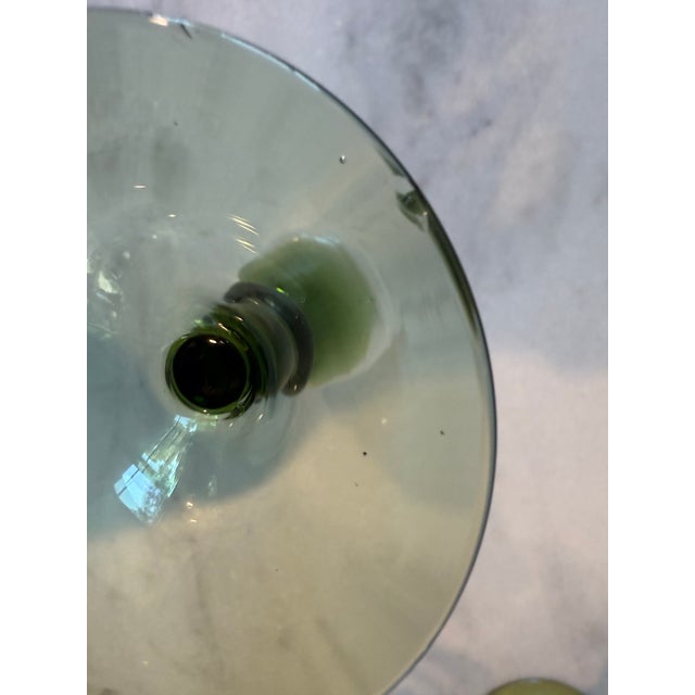 Vintage Handblown Green Wine Glasses - Set of 8 For Sale - Image 12 of 12