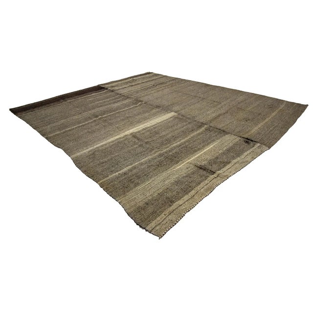 1960s Vintage Gray Turkish Kilim Rug- 11′5″ × 12′3″ For Sale - Image 4 of 7