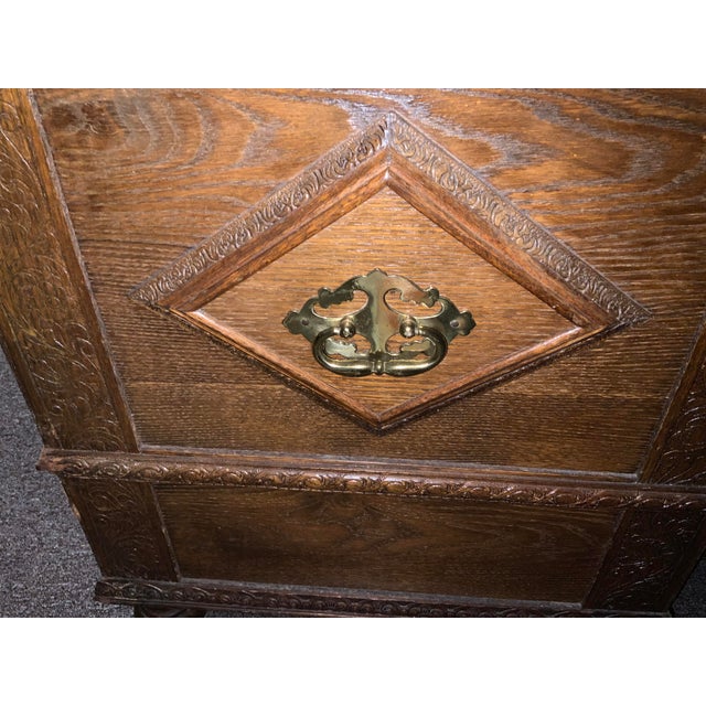 Mid 20th Century 20th Century Dutch Style Oak Chest For Sale - Image 5 of 14