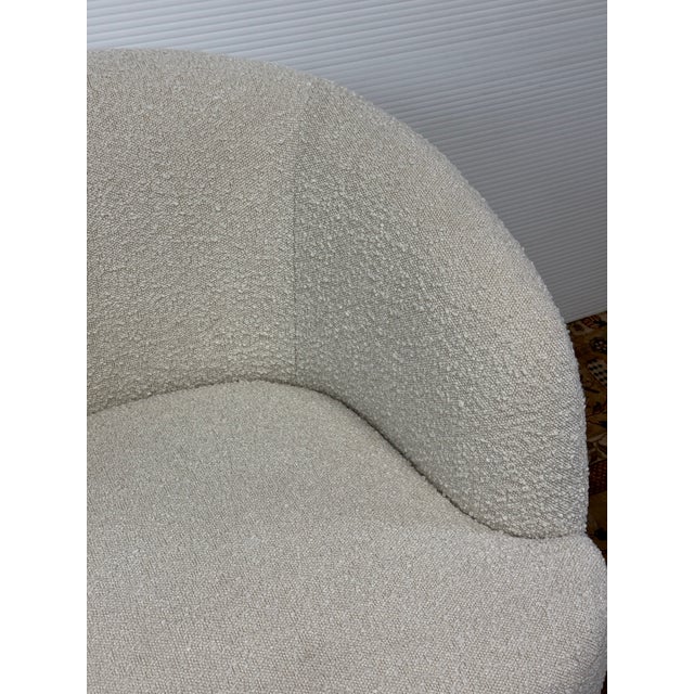 Mid-Century Modern Goop for Cb2 Gwyneth Swivel Chair, Ivory Boucle For Sale - Image 3 of 12