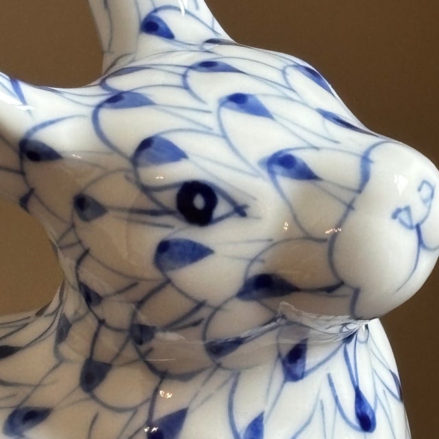 White Andrea by Sadek Hand Painted Herend Style Porcelain Bunny For Sale - Image 8 of 13