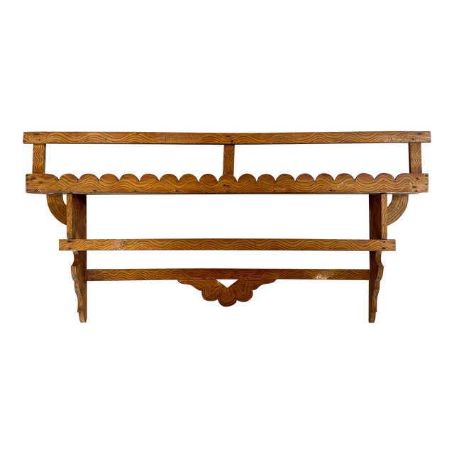 Late 19th Century Antique Grain Painted Plate Shelf For Sale