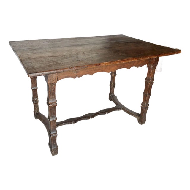Late 19th Century French Pine Trestle Side Table For Sale