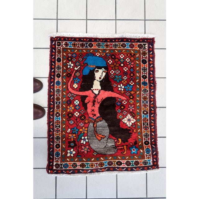 1970s, Handmade Vintage Persian Hamadan Rug 2.3' X 2.9' For Sale - Image 11 of 11