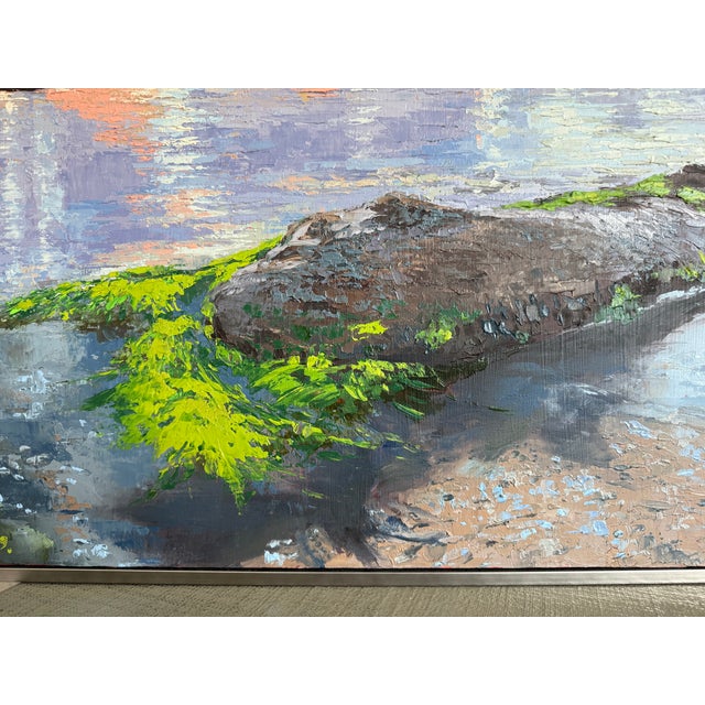 Seascape Oil Painting 35” X 31” by Elena Mashajeva Agrophiotis For Sale - Image 12 of 14
