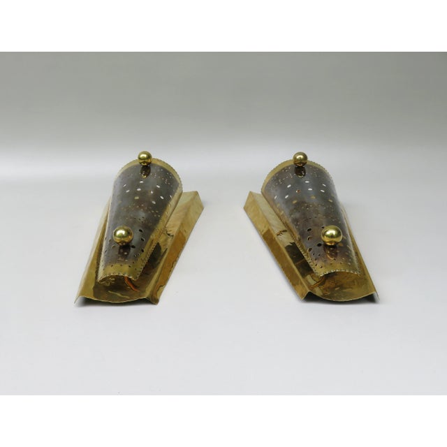 Brass Wall Lights, 1950s, Set of 2 For Sale - Image 4 of 17