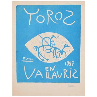 Picasso Linocut Toros Vallauris 1957 Signed Arnera 38/200 For Sale