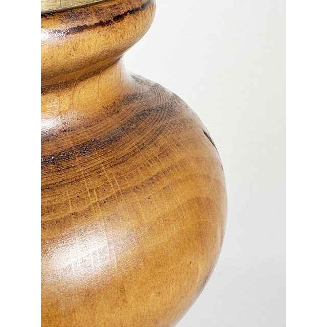 Rustic Wooden Table Lamp, France, 1960s For Sale - Image 10 of 12