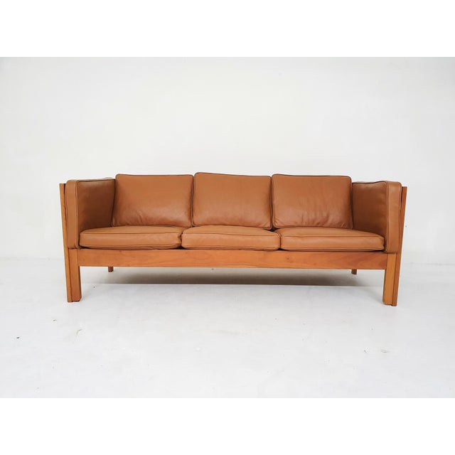 Vintage 2343 Sofa in Cognac Leather by Børge Mogensen for Fredericia, Denmark, 1960s For Sale - Image 16 of 16