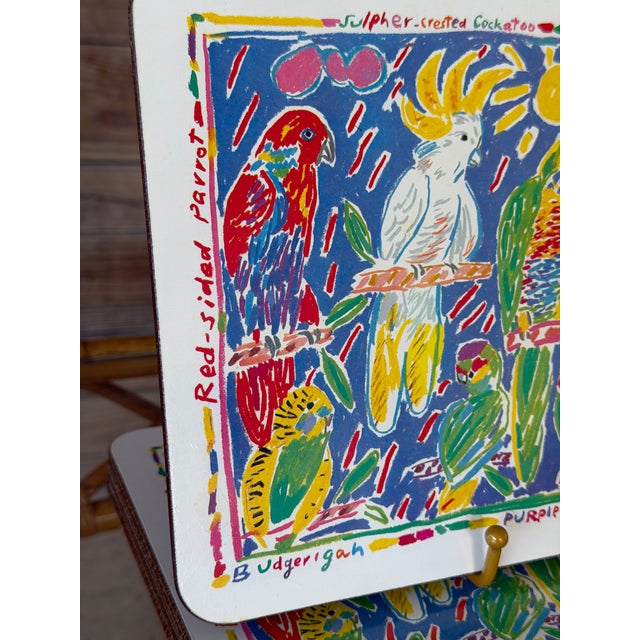 1980s Ken Done Australian Parrot Placemats, Set of 6 in Original Box For Sale - Image 4 of 12