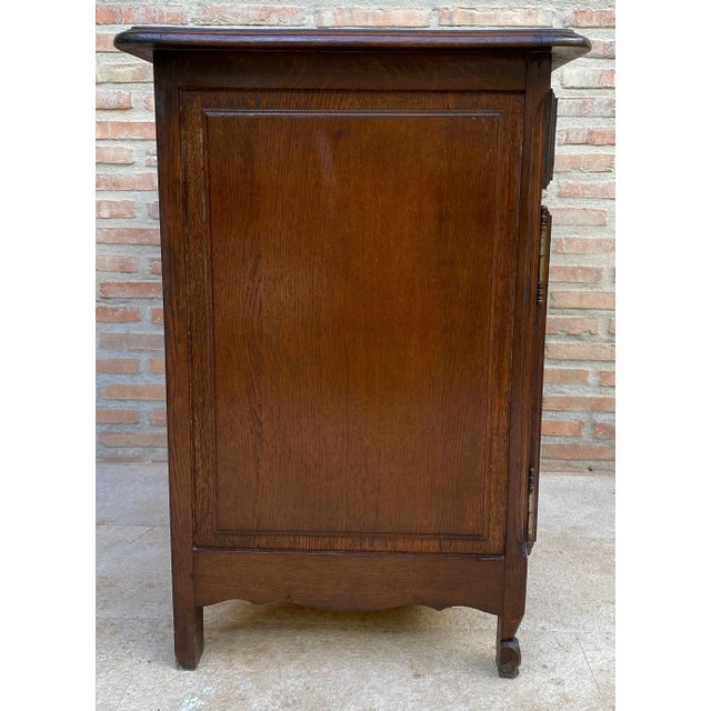Mid-Century French Walnut Side Table with One Drawer and Double Door, 1950s For Sale - Image 10 of 18