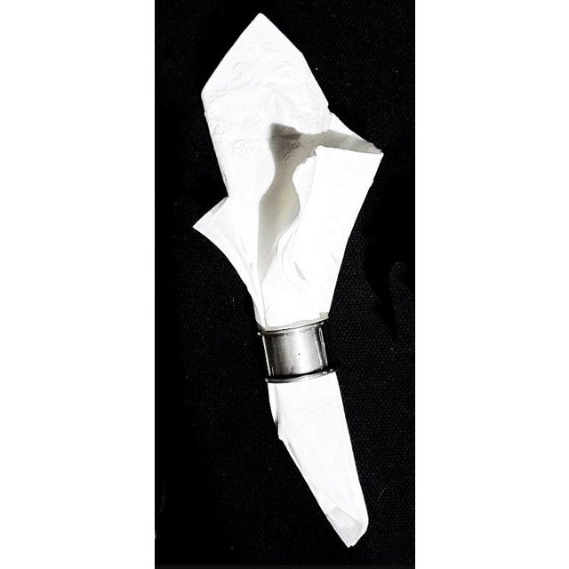 1960s 1960s Set of 12 Vintage Contemporary Silverplate Napkin Rings For Sale - Image 5 of 5