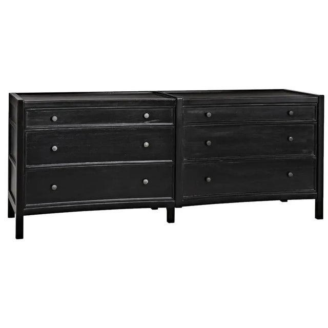 Wood NOIR Hampton 6 Drawer Dresser, Hand Rubbed Black For Sale - Image 7 of 8