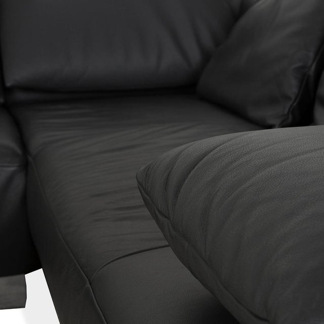 Black Leather Volare Corner Sofa with Manual Function from Koinor For Sale - Image 6 of 14