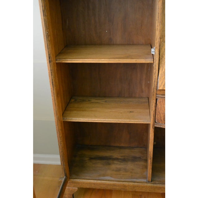 American Antique Larkin Tiger Oak Secretary Desk With Bookcase, Circa 1900 For Sale - Image 3 of 11