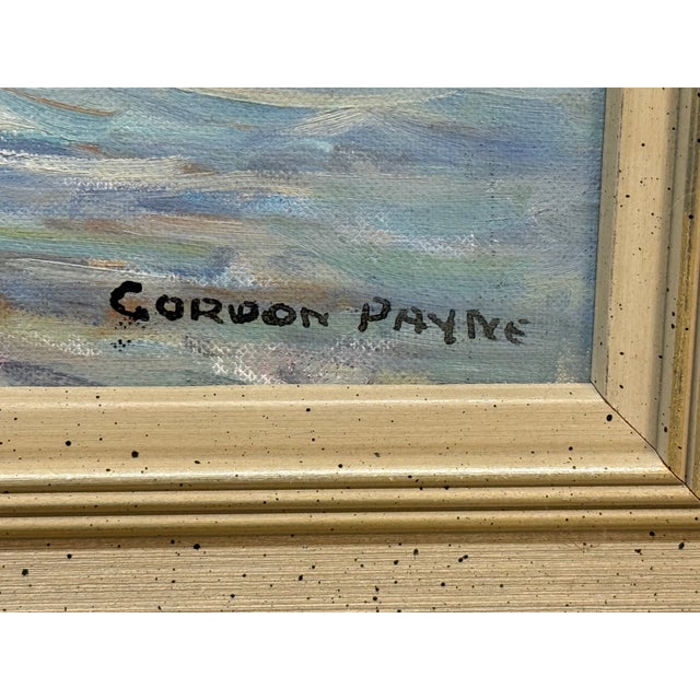 1960s 1960s Fish Houses, Summerville Oil Painting on Board Signed by Canadian Gordon Payne For Sale - Image 5 of 14