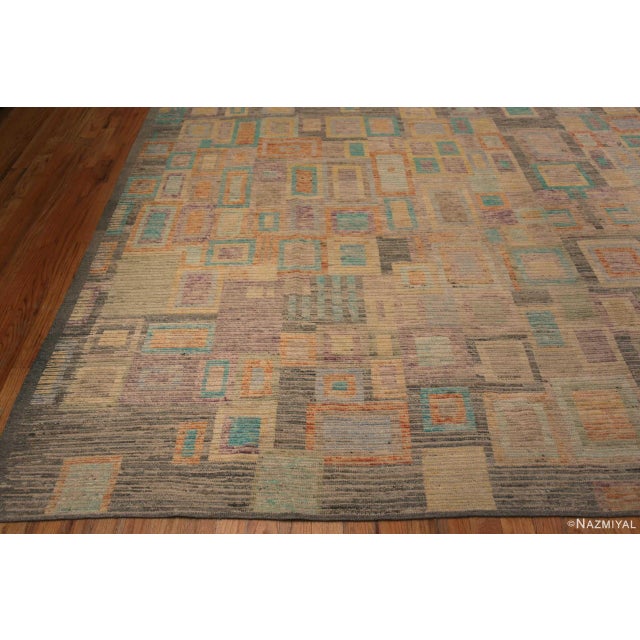 2020s Large Soft Jewel Tone Color Mid Century Modern Geometric Modern Rug For Sale - Image 5 of 8