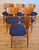 Vintage Teak Dining Chairs with Navy Blue Covers, 1960s, Set of 6 For Sale - Image 11 of 13
