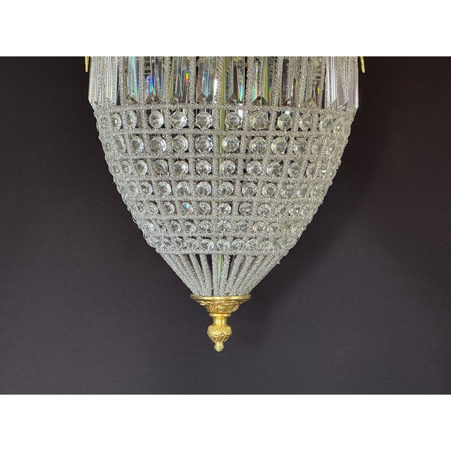 1980s 1980 French Louis XVI Gold Bronze Crystal Lantern - 1 Pc For Sale - Image 5 of 15