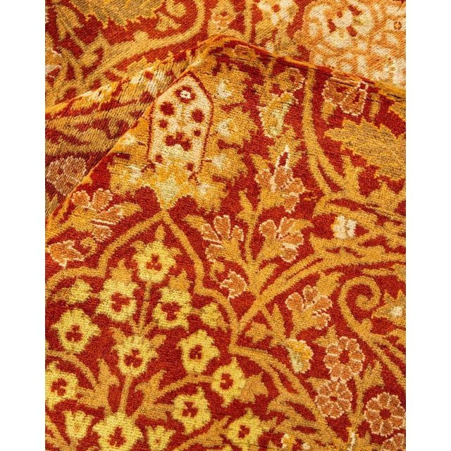 Textile Vintage Moroccan Hand Knotted Wool Area Rug, Orange - 6'3" X 9'4" For Sale - Image 7 of 9