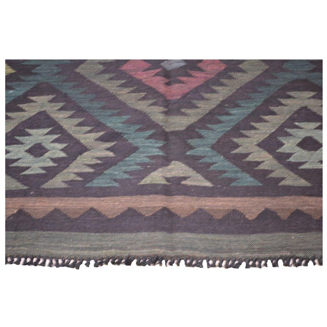 Afghan Maimana Flatweave Kilim Wool Rug, 5'9''x8'5'' For Sale - Image 4 of 5