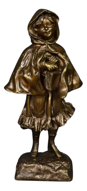 Bronze Schoolgirl Figure by Tremo, Early 20th Century